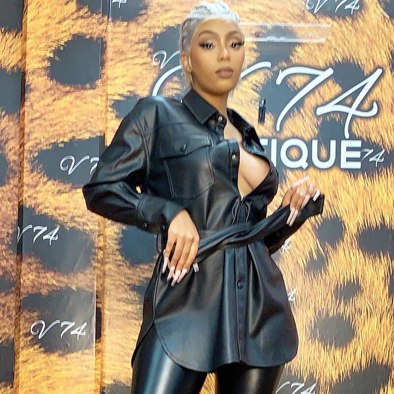 Autumn and winter new R6358 fashion solid color pu long sleeve women's shirt top European and American women's clothing with velvet inside