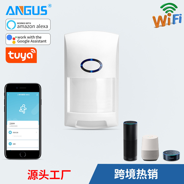 Wifi赤外人体センサーPIRモーションセンサー落書きスマート赤外線検出器遠隔警報器|undefined