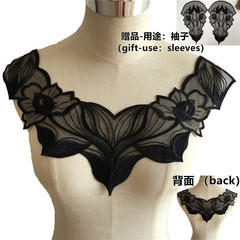 New black organdy embroidery floral lace trim sewing fabric DIY decoration supplies clothing accessories