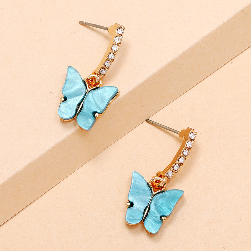 Korea Fashion Wild Fairy Sweet Simple Tide Diamond Butterfly Earrings display picture 13