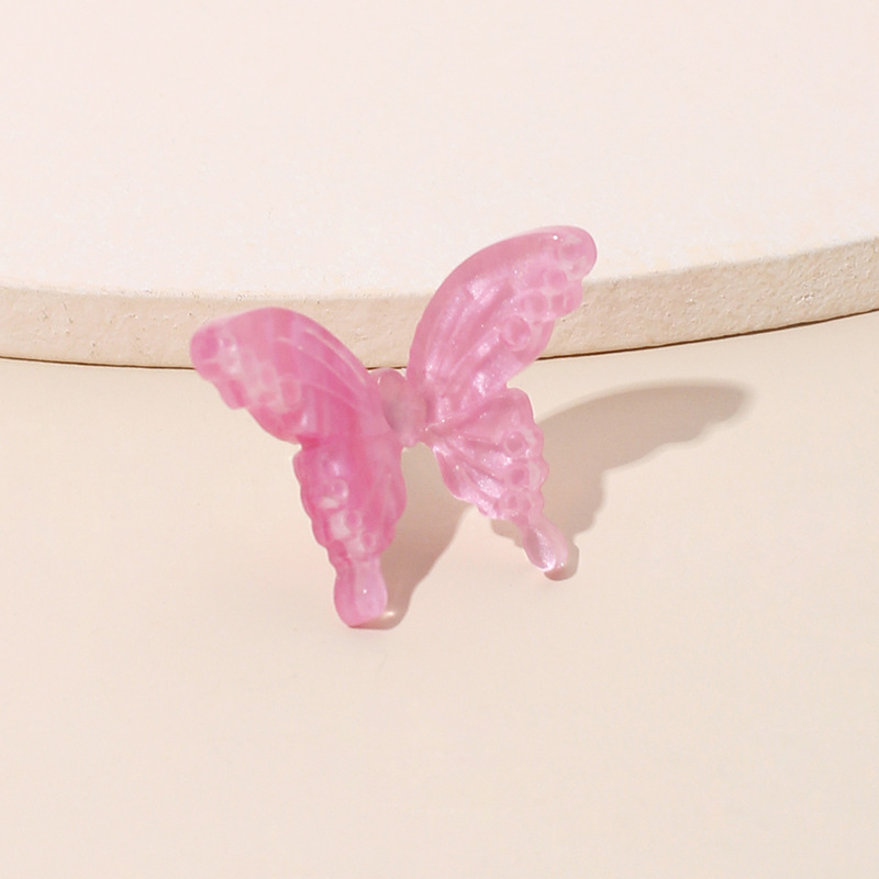 2g Weight Earrings, Ear Studs Classification Wedding, Travel Occasion Bow Knot Pattern Women'S Gender White, Pink, Purple Color Fashion New Three-dimensional Butterfly Korea Trendy Fashion Wild Resin Earrings Wholesale Nihaojewelry 18