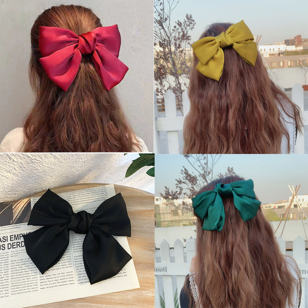 Net Red Big Bow Hairpin Hair Accessories Red Hairpin Japanese Headwear Back Bow JK Clip