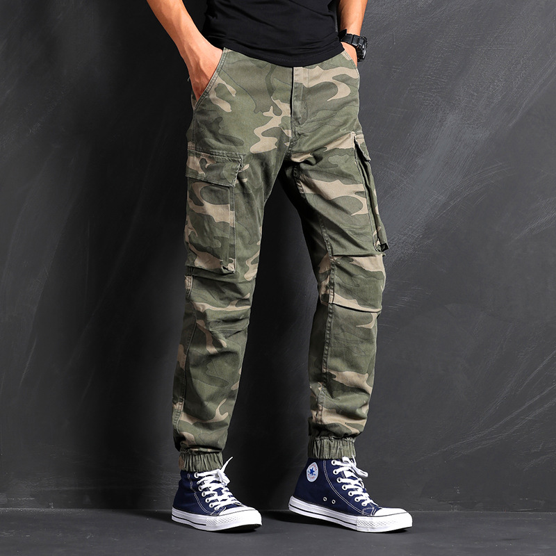 新款潮流休闲裤 弹力工装慢跑长裤男士运动裤迷彩长裤男工装裤233