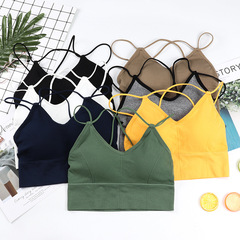 New Sexy Cross-Strap Beautiful Back Seamless Push-Up Bodysuit Sports Yoga Bra Without Underwire Women