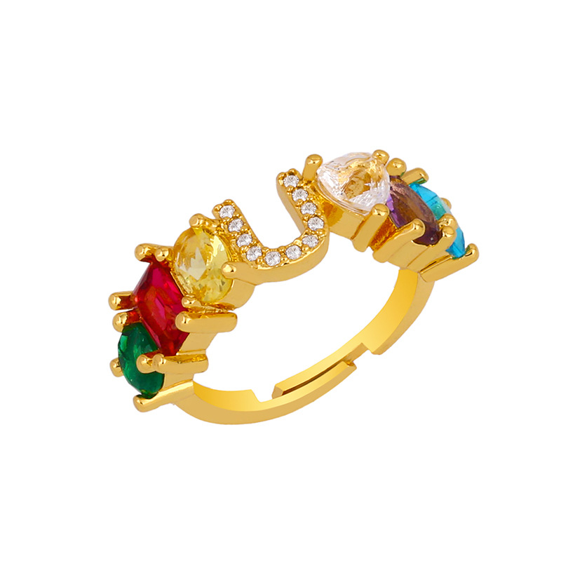 12g Weight 18K Gold Plated Plating Material Artificial Gemstones Inlay Material Birthday Occasion Copper Material Letter Pattern Women'S Gender Plating Design Fashion Style Fashion Letter Copper 18k Gold Plated Artificial Gemstones In Bulk 22