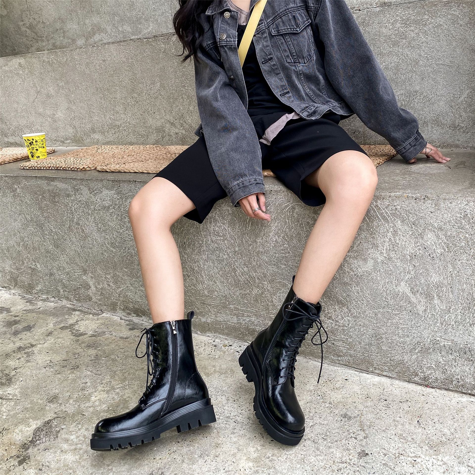 Chiko Hannah Round Toe Flatforms Boots