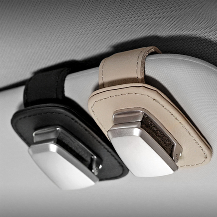 Car Glasses Holder Car Multifunctional Bill Holder Creative Cowhide Portable Sunglasses Holder Universal Type