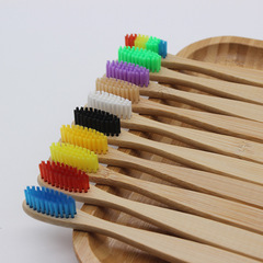 Cross-border bamboo toothbrush DuPont bristle toothbrush set Adult nylon 10 colors bamboo brush direct factory sale
