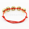 Accessory, small bell, golden round Christmas bracelet, handmade, 15mm