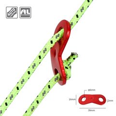 Outdoor Camping Binocular Rope Buckle Aluminum Alloy Rainfly Rope Buckle Camping Tent Awning Pull Rope Accessory Wind Rope Buckle Fastener