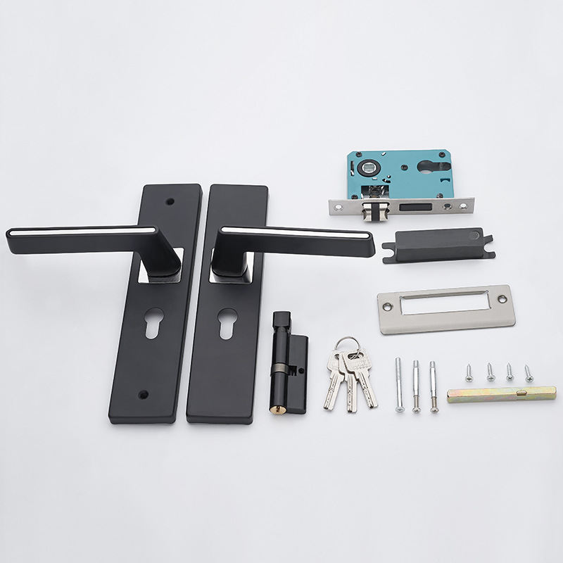 Hogar Universal negro puerta manija cerradura dormitorio puerta alquiler habitación interior puerta cerradura manija de la puerta cerradura