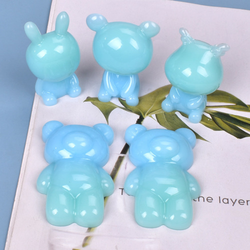 Poppy diy crystal glue mold homemade bear and doll cute three-dimensional table decoration silicone mold