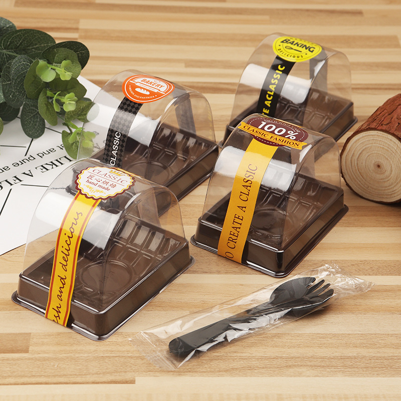 厂家批发现货半圆蛋糕盒瑞士卷面包西点班戟一次性透明烘焙包装