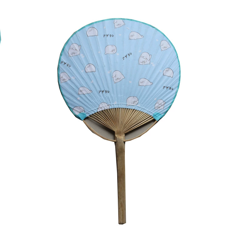 Split silk round fan Japanese retro handmade wedding fan double-sided calligraphy for cooling off 24 cm rice paper ancient style blank fan made of bamboo