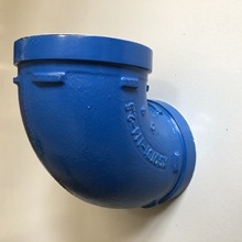藍色襯塑給水溝槽90°彎頭工程建築消防管件廠家直銷90度彎頭