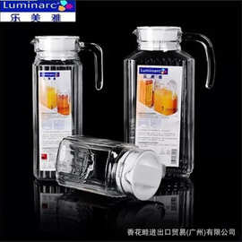弓箭乐美雅玻璃0.5L1.1L1.7L果扎壶冷饮柠檬果汁冷水牛奶四方壶罐