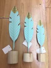 施人订制ins北欧风创意铁艺羽毛摆件客厅卧室装饰品摆设拍摄道具