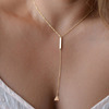 Metal accessory, short necklace with tassels, European style, simple and elegant design