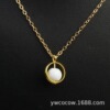 Necklace, crystal, universal chain for key bag  for elementary school students, simple and elegant design, Korean style