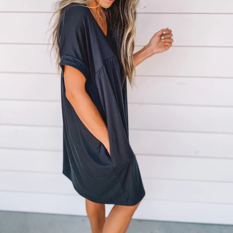 casual round neck short sleeve dress NSHZ35741