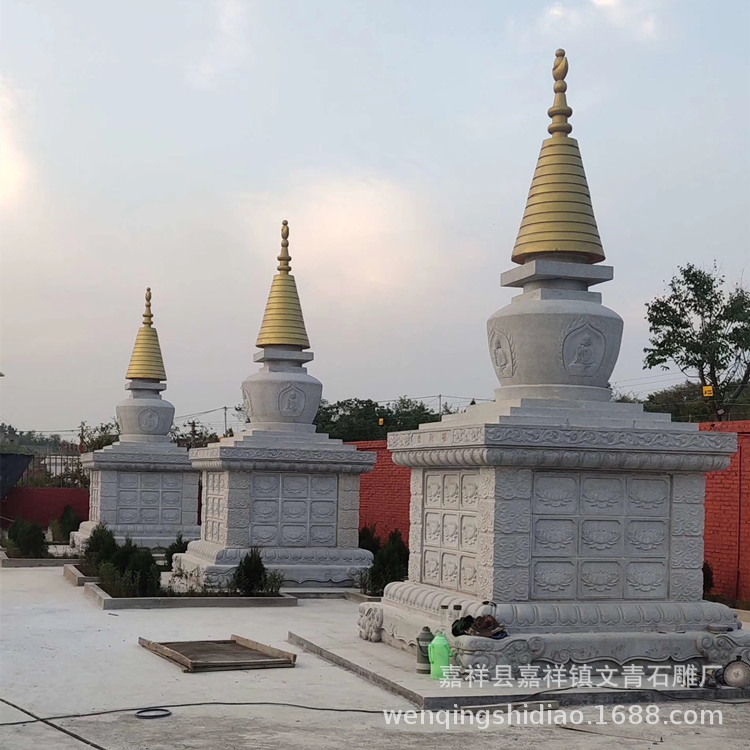 Professional temple stone carving Sherita granite large stone tower landscape garden stone tower solid workmanship