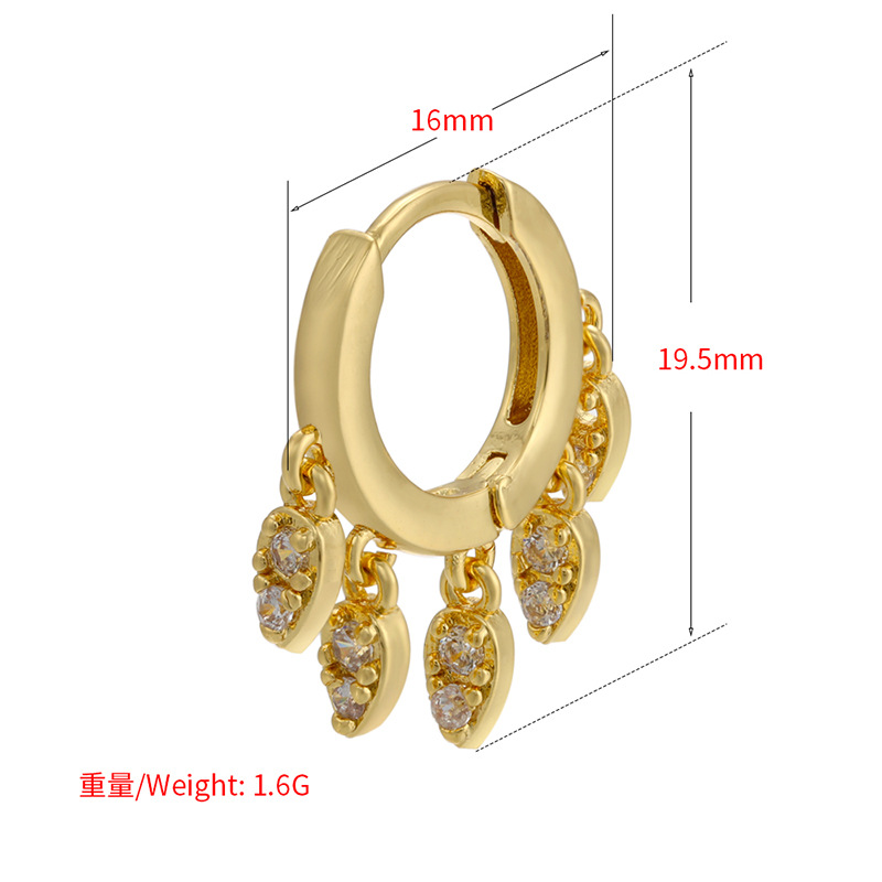 Wholesale Nouvelles Boucles D&#39;oreilles En Zircone Micro-incrusté Lune Pendentif Petit Cercle Nihaojewelry display picture 9