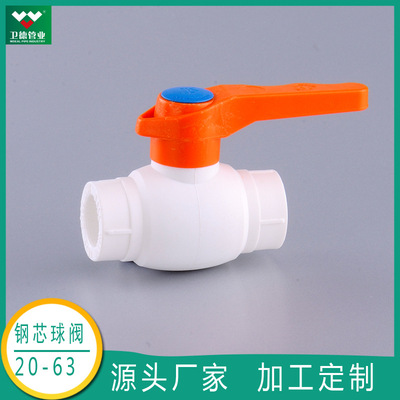 批发PPR钢芯球阀 4分 6分 1寸 全塑 卫生级直通式大流量|ms