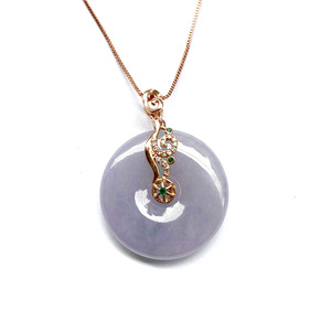 天然缅甸翡翠a货平安扣吊坠 s925银项链珠宝玉器首饰挂件工厂批发