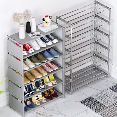 鞋架簡易家用多層門口金屬鐵藝防塵組裝家用宿舍經濟型小號鞋架子