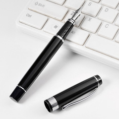 批發金屬筆鋼筆廣告禮品筆黑色FP5708書法鋼筆可激光印刷logo