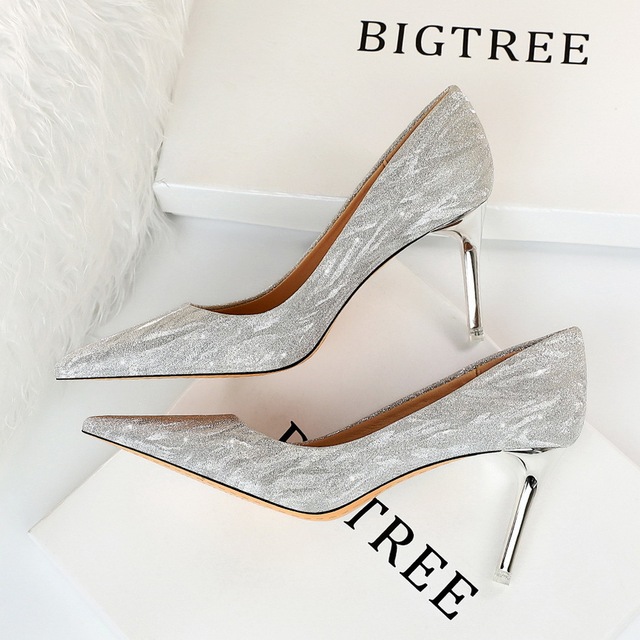 1829-a1 European and American fashion sexy banquet high heels women’s shoes thin heels high heels shallow mouth pointed 