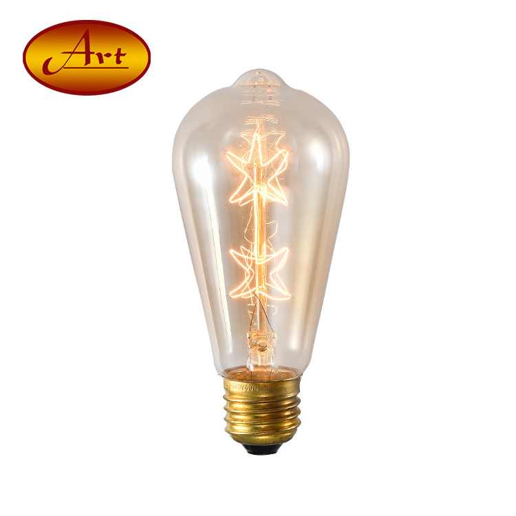 [ ST64 Pacifier double star]Edison Retro Incandescent light bulbs Strange new originality Five-pointed star design bulb