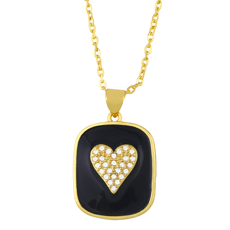 Hot Selling Creative Love Dripping Geometric Pendant Necklace display picture 2
