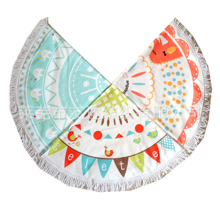 Children's cartoon printed bath towel round towel beach towel polyester fiber beach mat picnic mat Children's cartoon printed bath towel round towel beach towel polyester fiber beach mat picnic mat