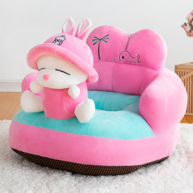 Al por mayor de los niños pequeño sofá asiento de dibujos animados bebé aprendizaje Silla de peluche de juguete bebé asiento de seguridad regalo de cumpleaños