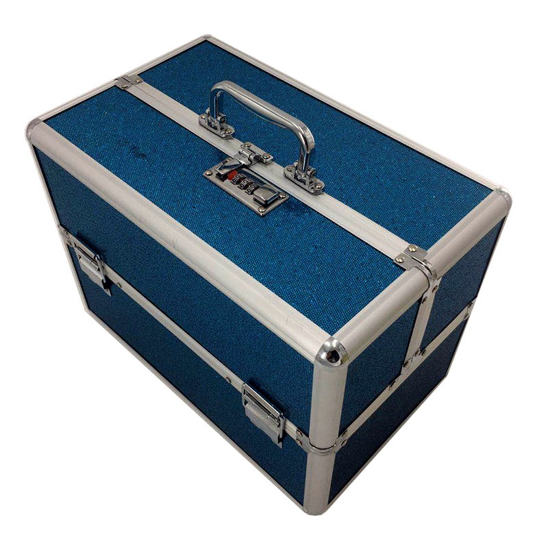 厂家直销货源铝合金化妆箱亮晶晶小六边形多功能大容量手提便携式|ms