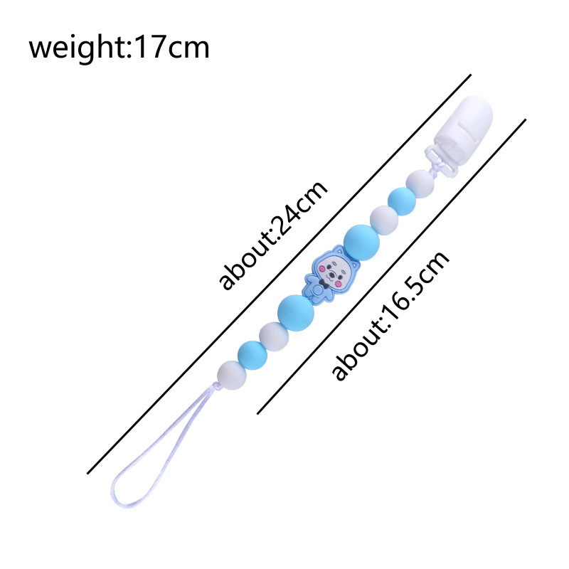 Bebé Oso de silicona pezón cadena clip dientes de bebé Cadena de molienda cadena anti-caída calmante teether pezón