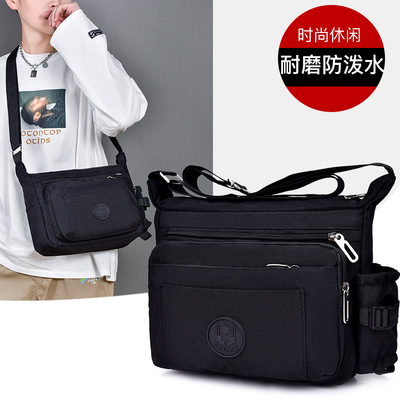 High-capacity Inclined shoulder bag man Bag Function Harajuku The single shoulder bag student work clothes motion light knapsack