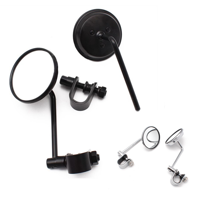 摩托车后视镜 电动车反光镜卡钳式后视镜 改装小圆镜跨境摩托配件|ms