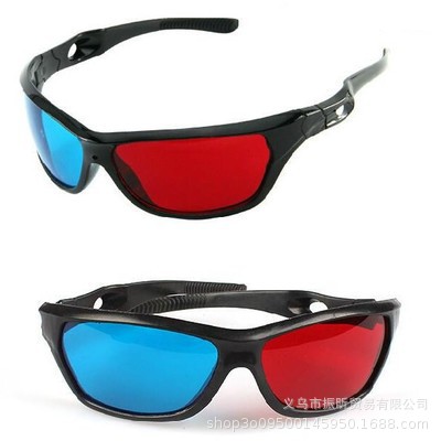 jj有現貨廠家直銷紅藍3d眼鏡3D立體眼鏡運動款批發0.04