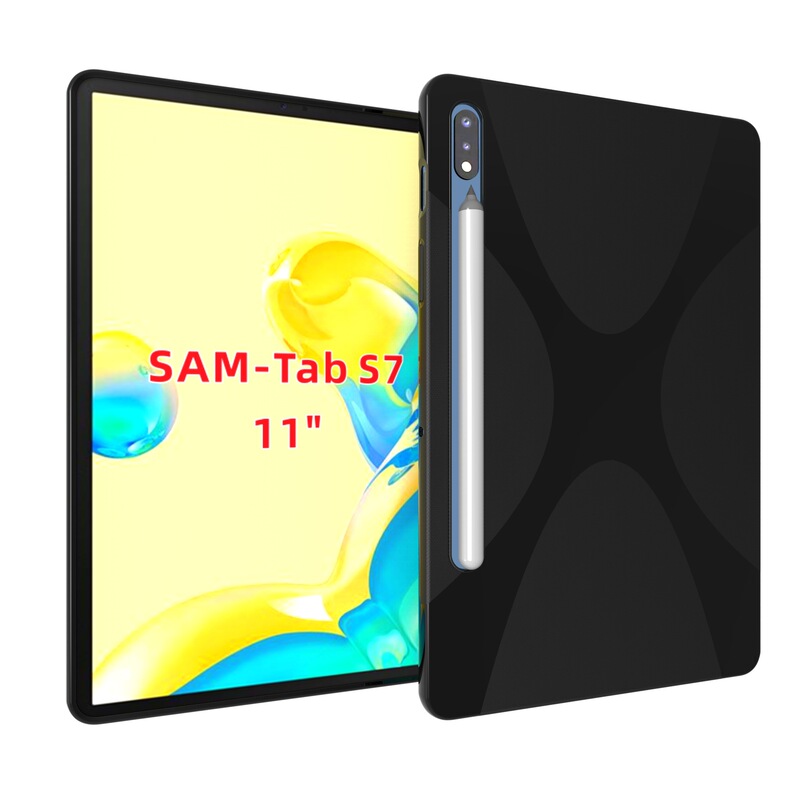 For flat Galaxy TAB S7-11 inch x-pattern protective shell bottom shell tpu soft material Accessories Wholesale