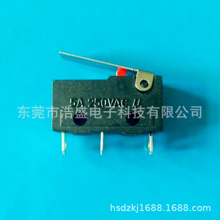 厂家生产5A中微动开关WK2-03外扣柄长16.5mm