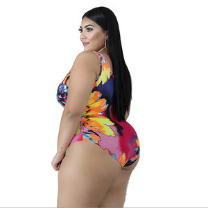 product - wholesale Plus Size Digital Printing Siamese  Bikini Beach Sexy Swimsuit Two-Piece Suit - 11