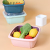 BY double-deck Hollow Fruit bowl Leach basket household Fruits Basket Large Fruit plate originality kitchen Vegetable Basket