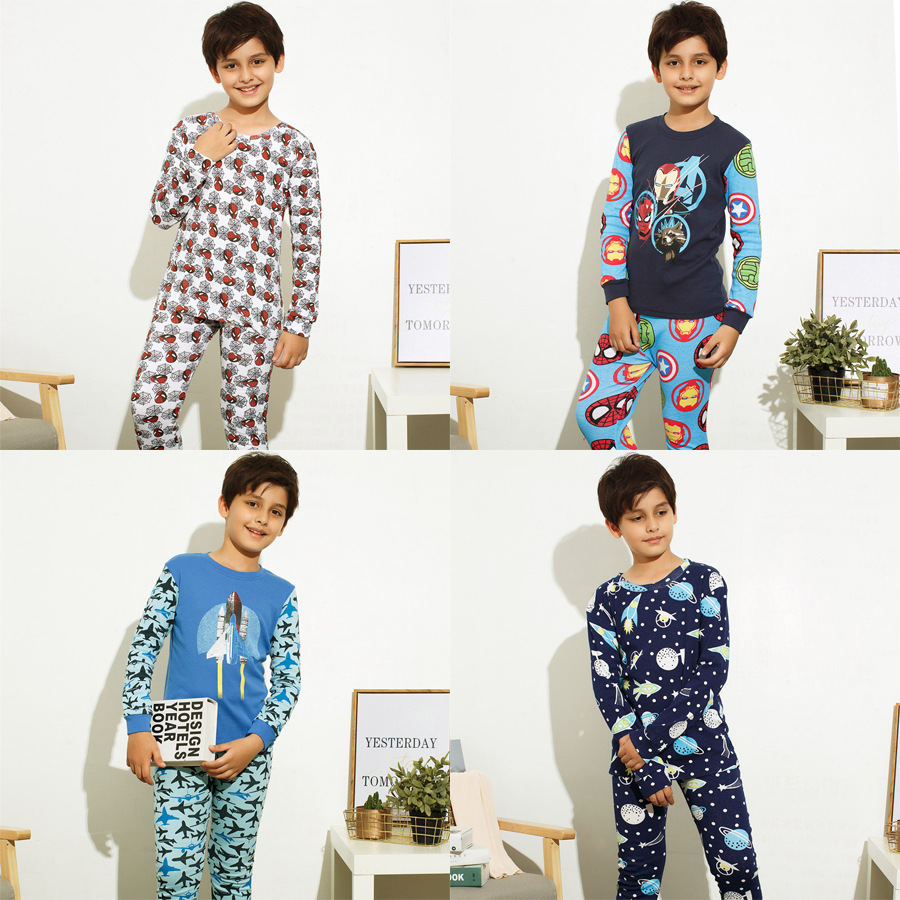 zfbozs cotton long-sleeved ribbed cotton children's pajamas, air-conditioned clothing, loungewear, dropshipping available.