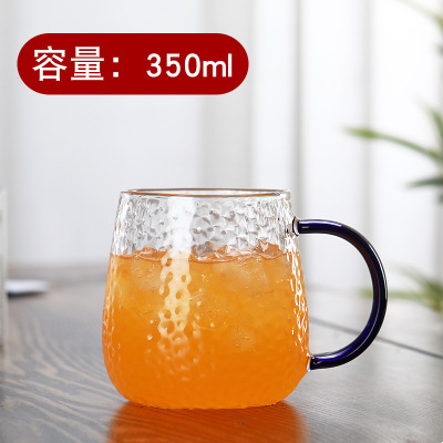 Taza de agua de vidrio de borosilicato lindo simple taza de setas mango de color con tapa de vidrio de oficina en casa taza de una sola capa