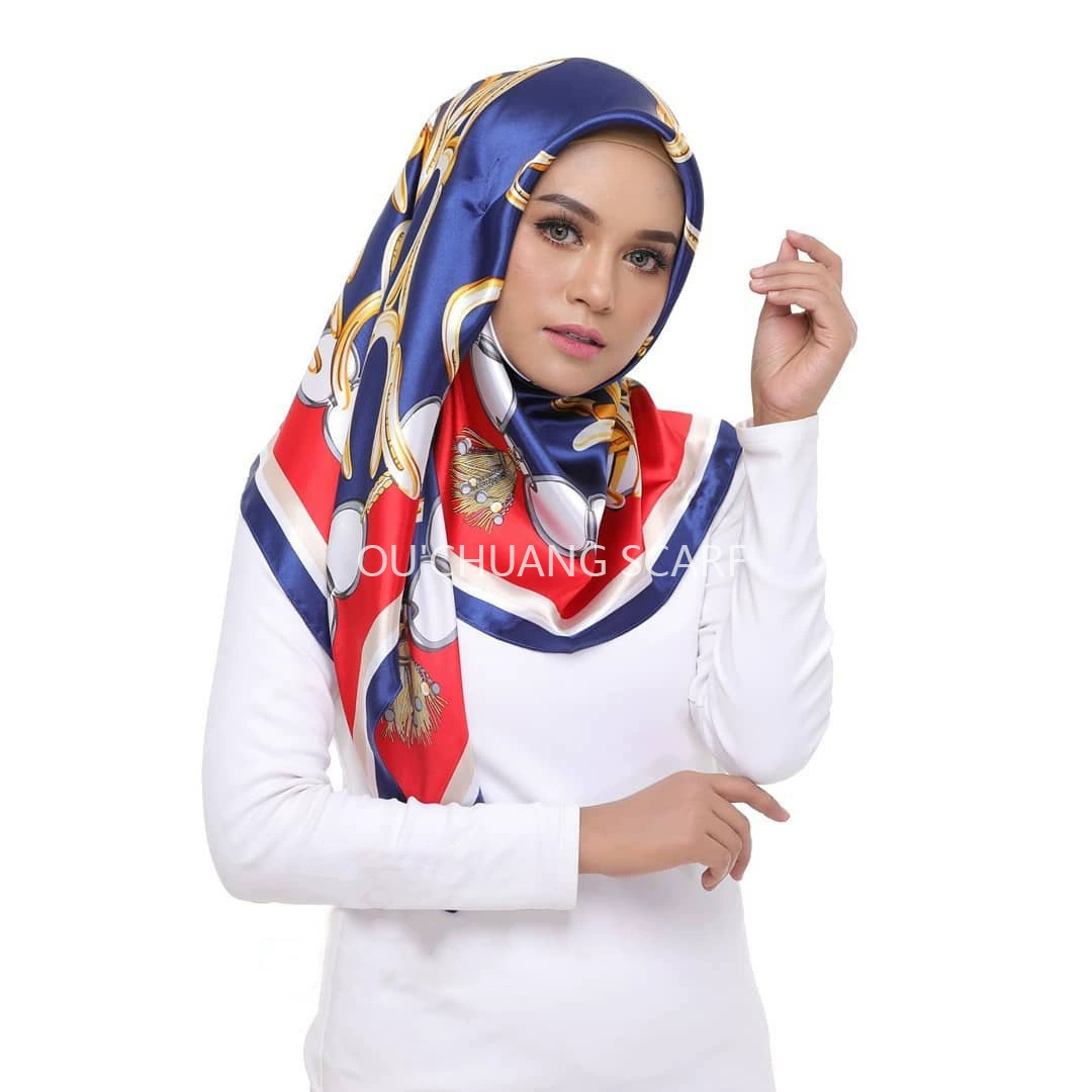 Шелковый шарф, LAZADA, 90×90 см, тонкая вязь, из Малайзии