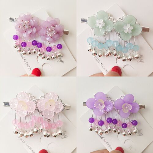 chinese hanfu hair accessory for girls Children adult Chinese hanfu headdress ancient hair ornament ancient ornament tassel butterfly super fairy hair clip 