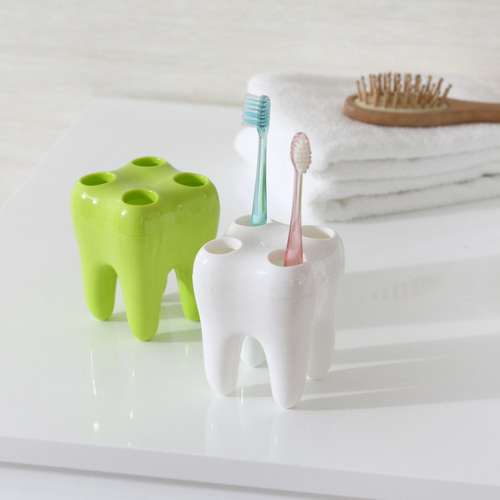 Creative home bathroom supplies tooth-shaped toothbrush holder/toothbrush holder/toothbrush barrel/printable LOGO
