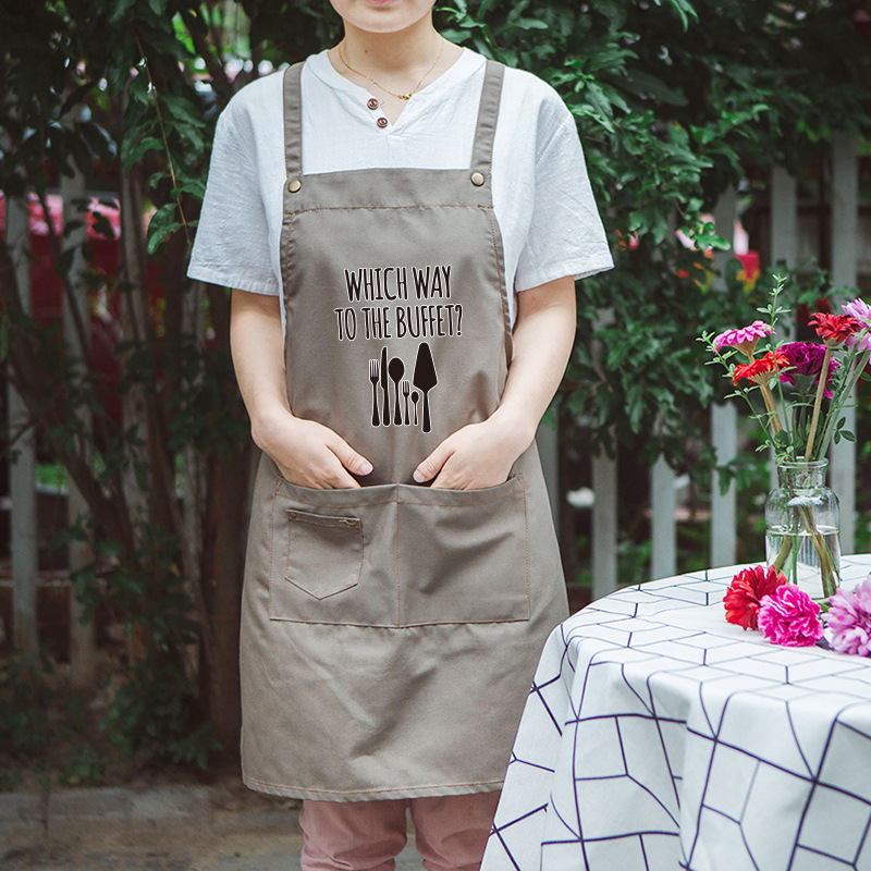 Delantal hogar cocina antiincrustante a prueba de aceite lindo estilo coreano japonés moda de las mujeres Estilo nórdico trabajo Impresión de logotipo imprimible